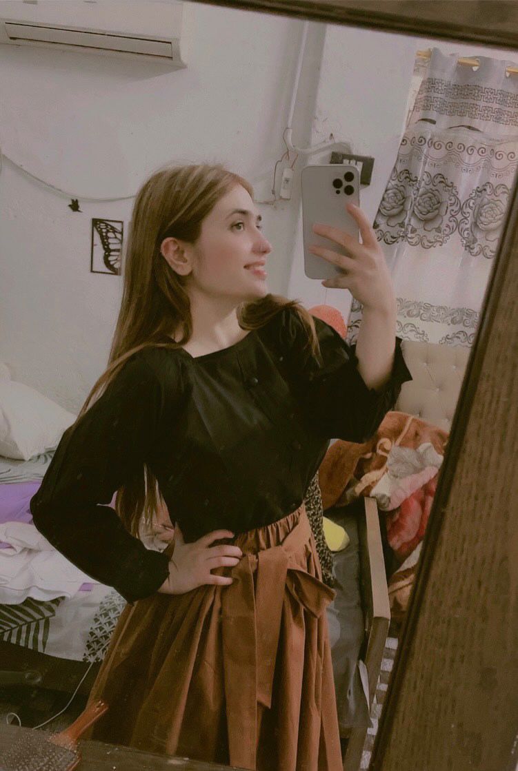 Black Shirt Brown Skirt