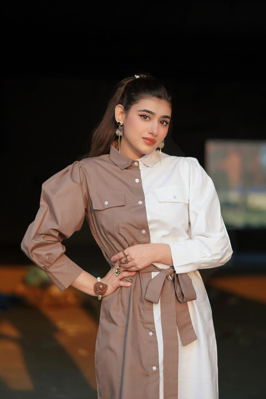 White And Grey Long Shirt