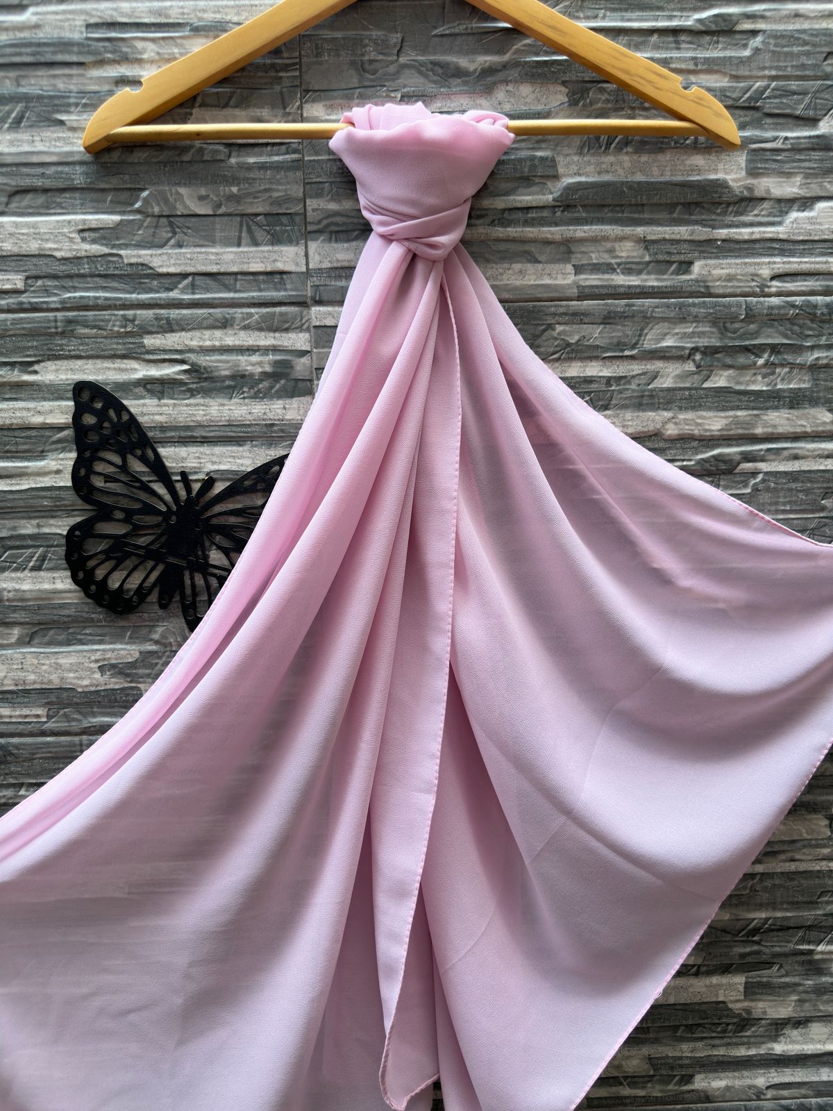 Baby Pink Viscose Chiffon Scarf