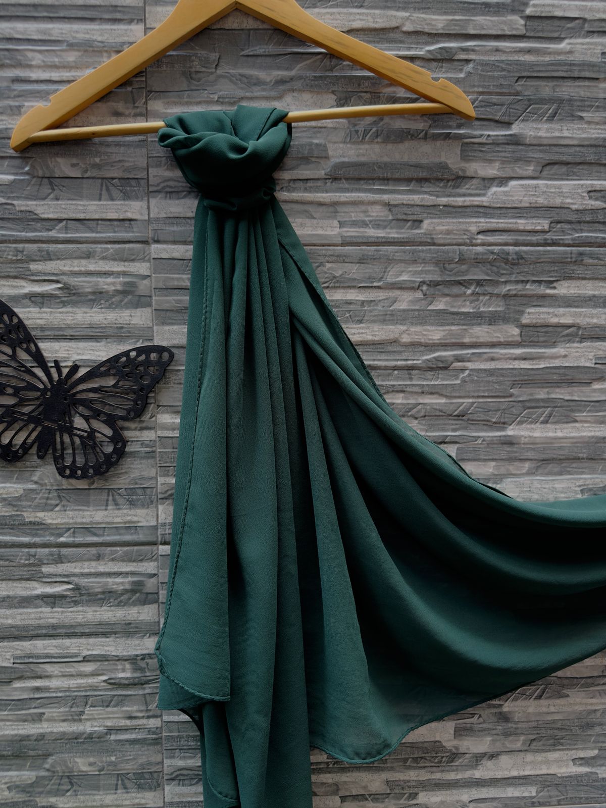 Olive Green Viscose Chiffon Scarf