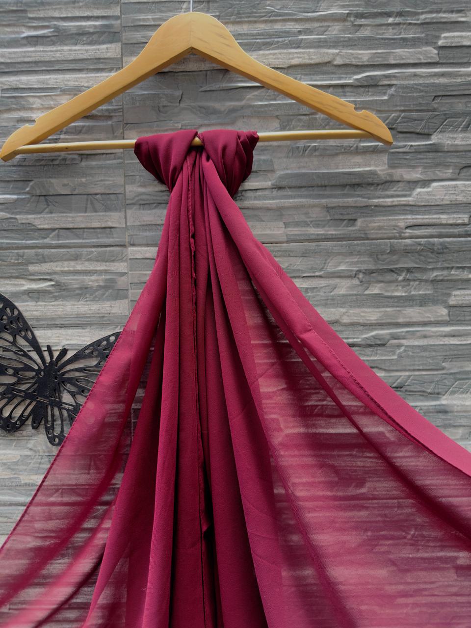 Pomegranate Viscose Chiffon Scarf