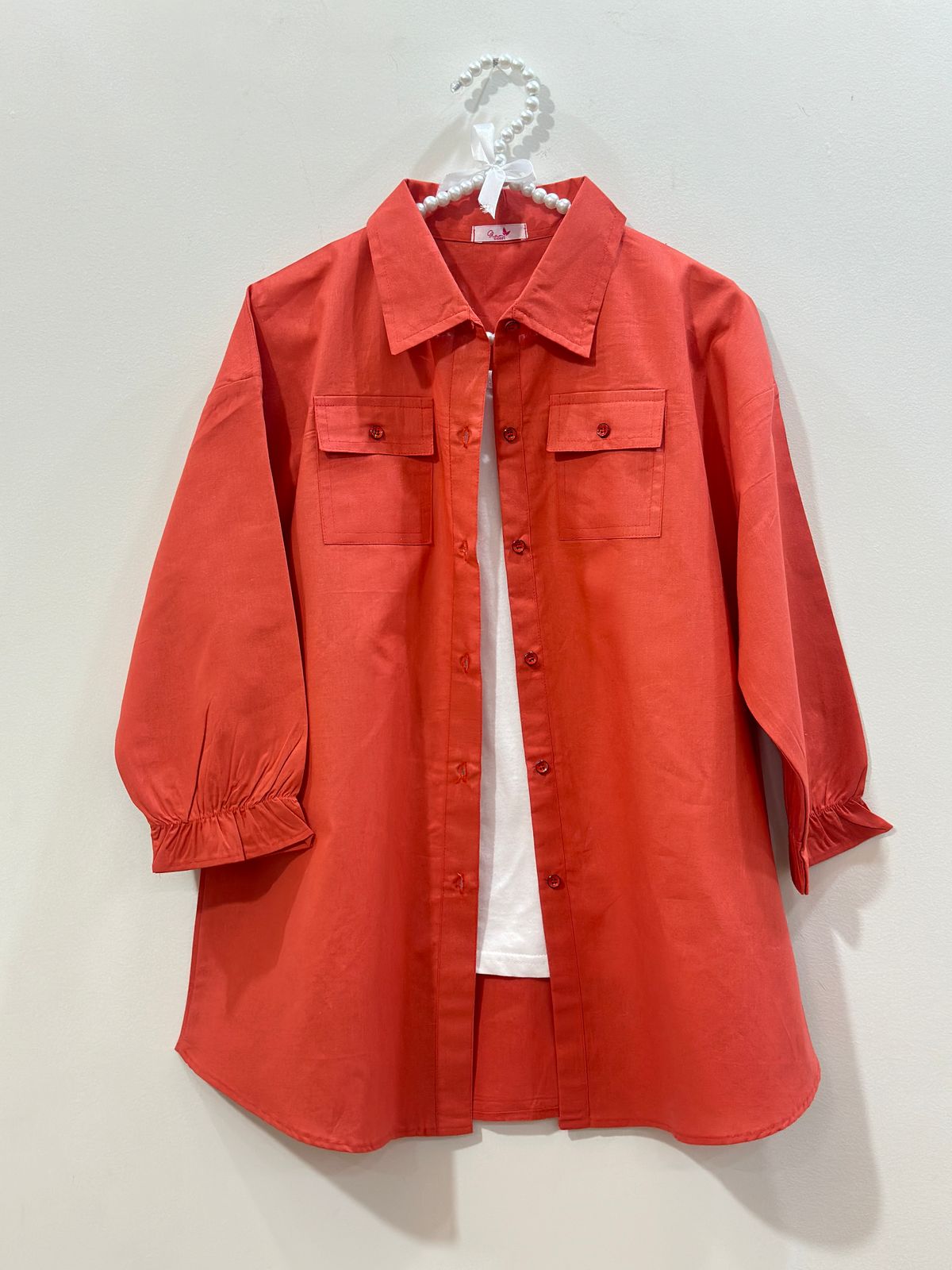 Rust Button Down Pockets Shirt
