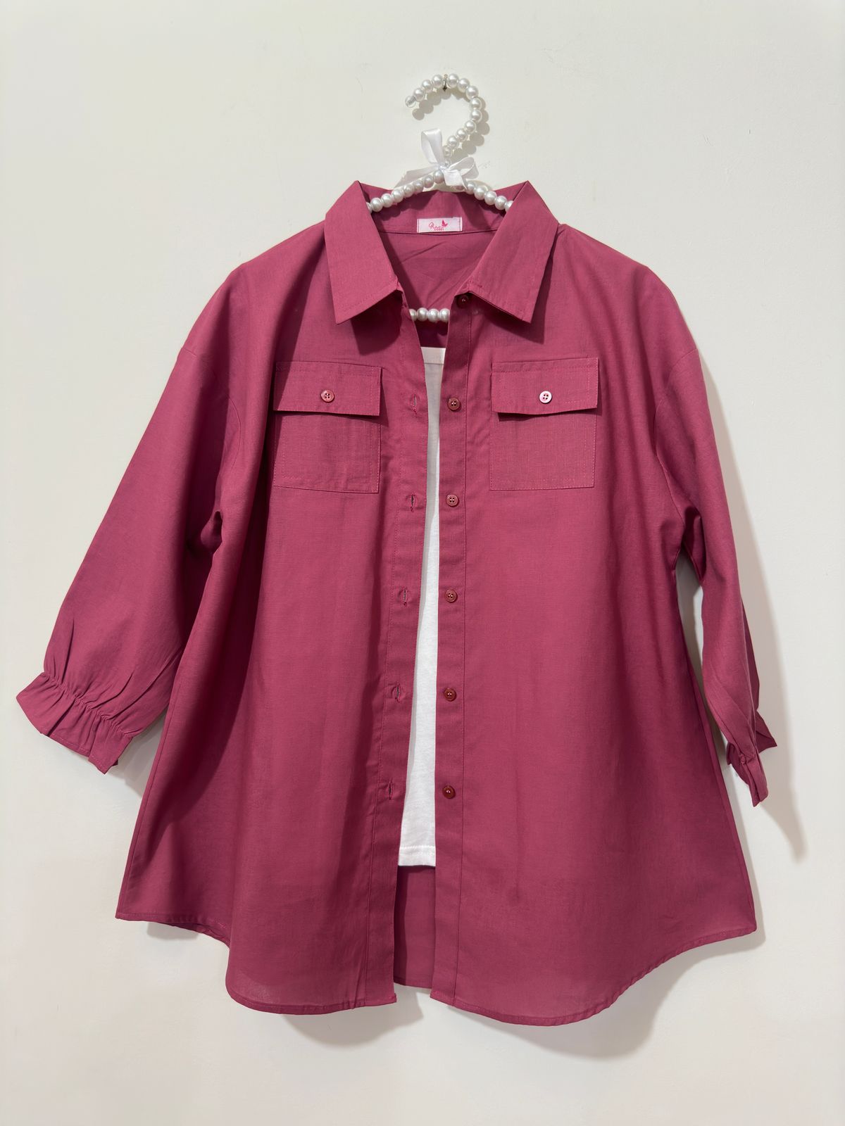 Beetroot Button Down Pockets Shirt