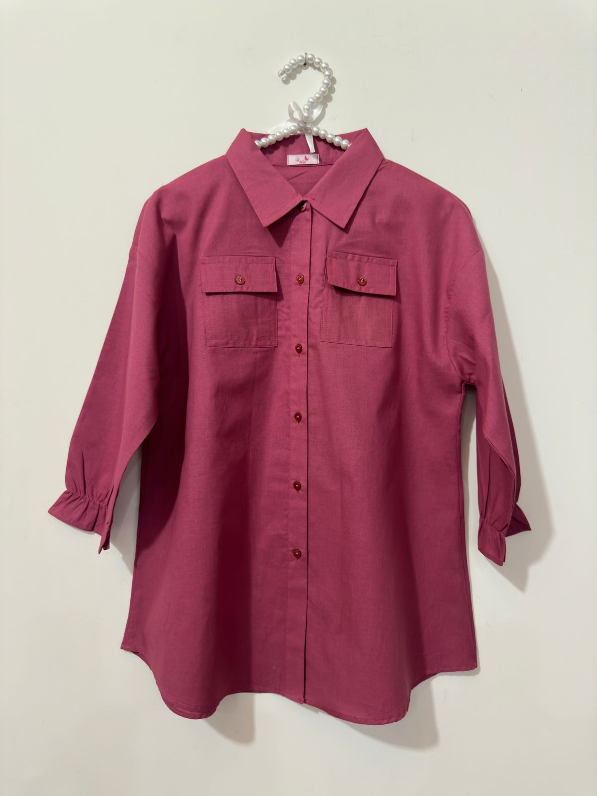 Beetroot Button Down Pockets Shirt