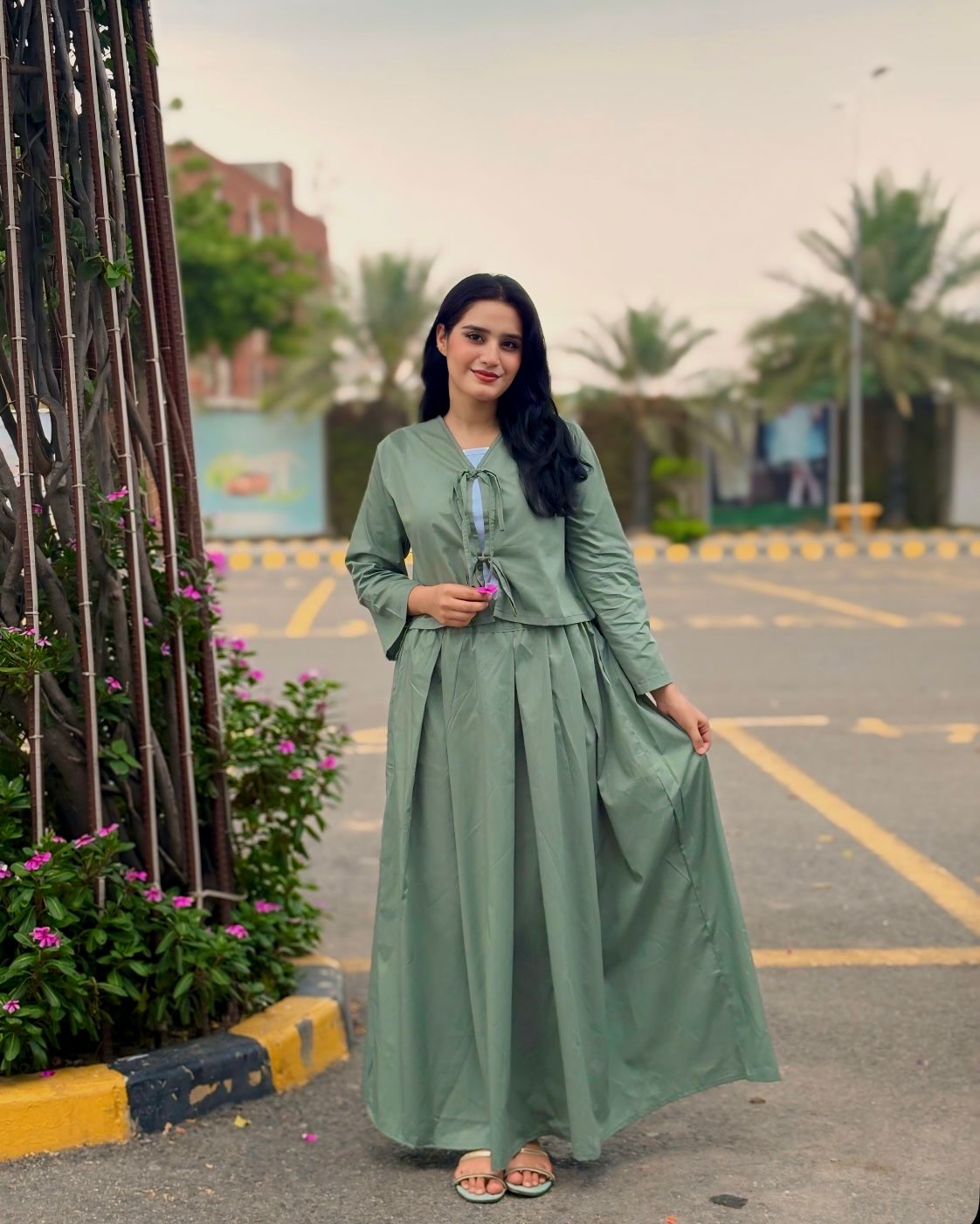 Mint Green Skirt Box Plate Skirt
