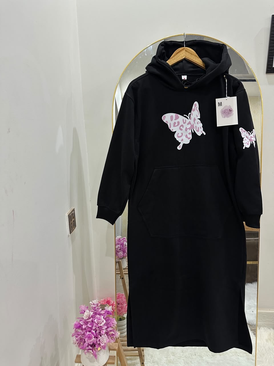 Black Butterfly Long Hoodie