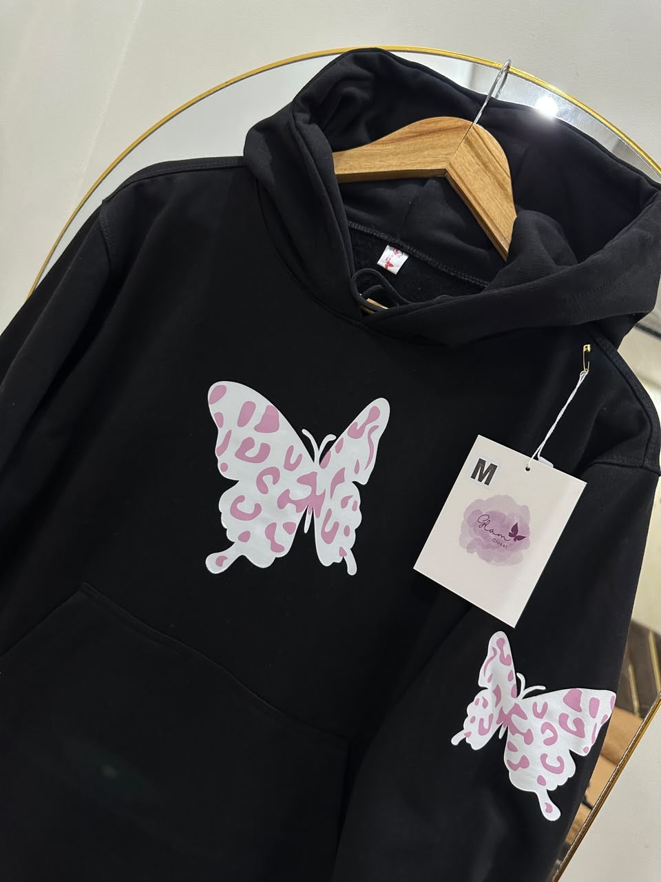 Black Butterfly Long Hoodie
