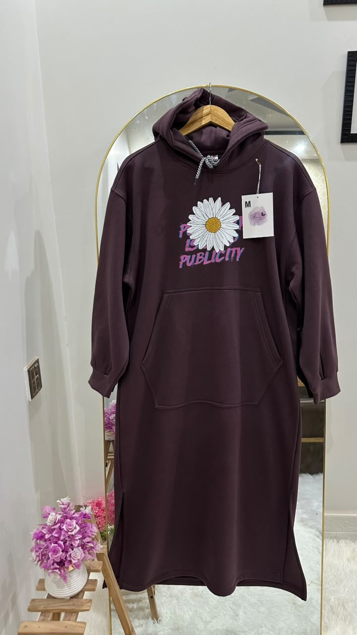 Plum Daisy Long Hoodie