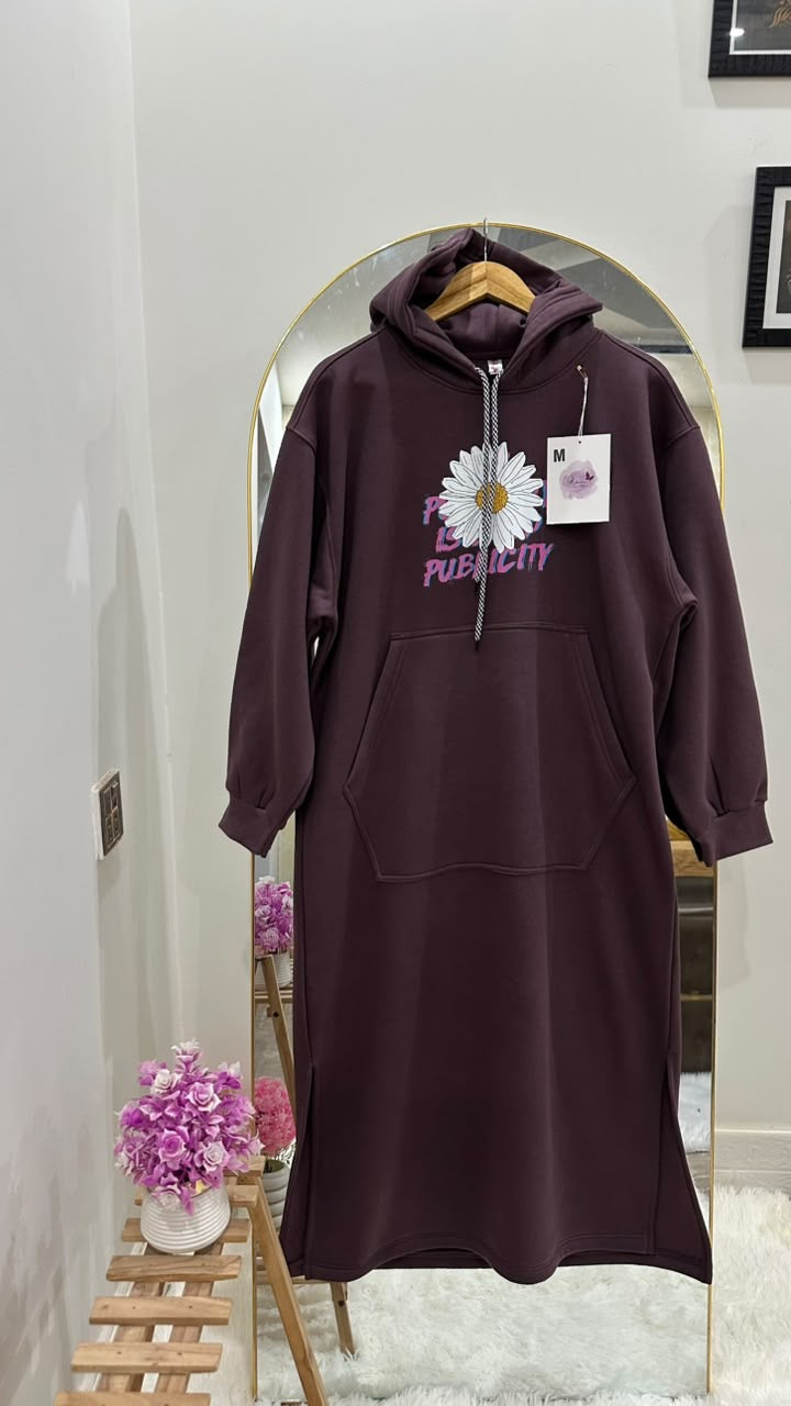 Plum Daisy Long Hoodie