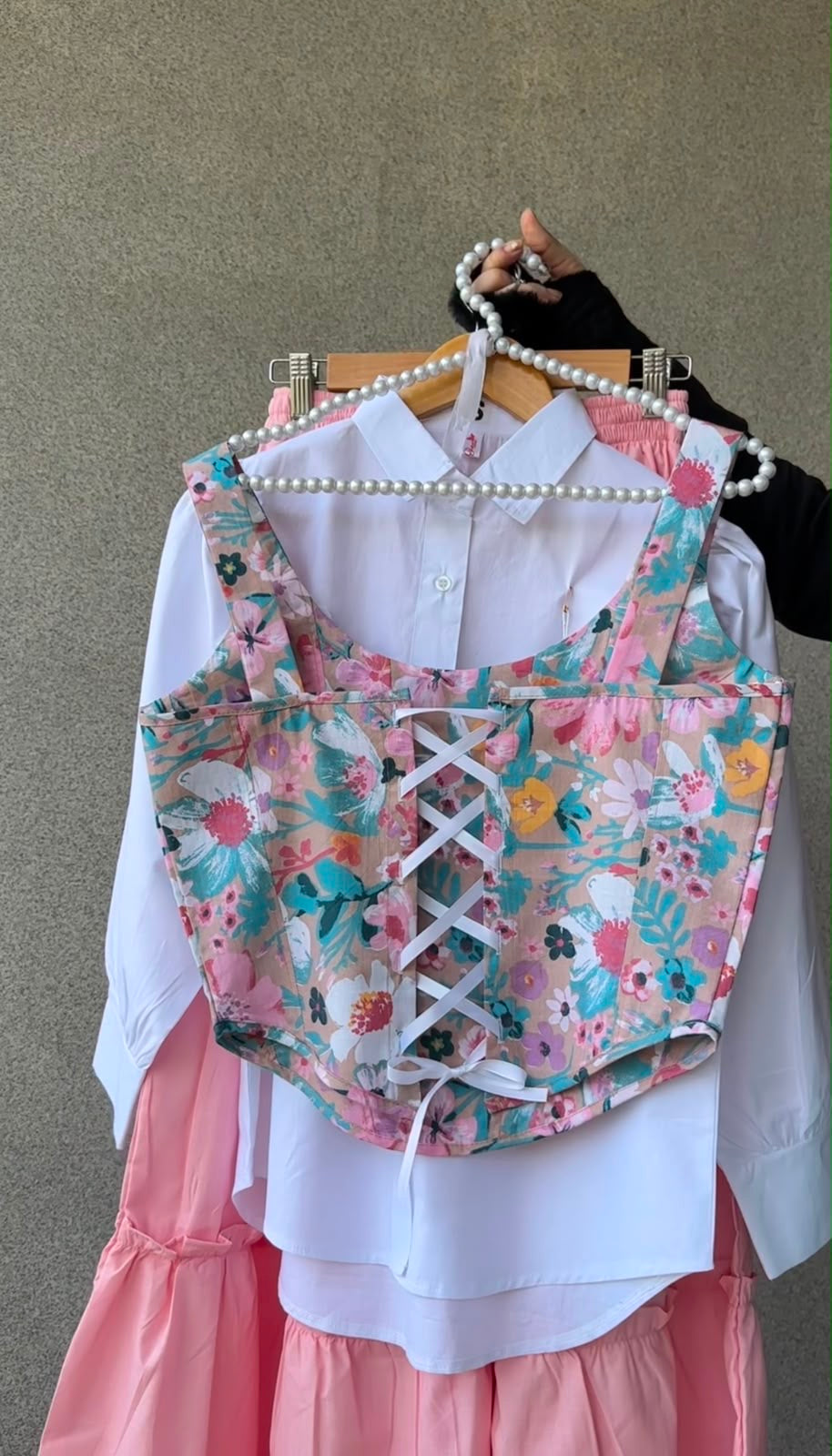 Petal Muse Corset, Shirt & Skirt Set
