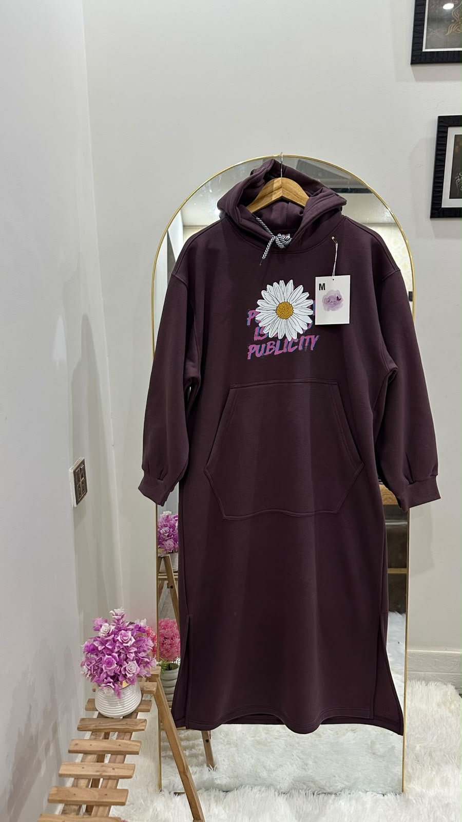 Plum Daisy Long Hoodie