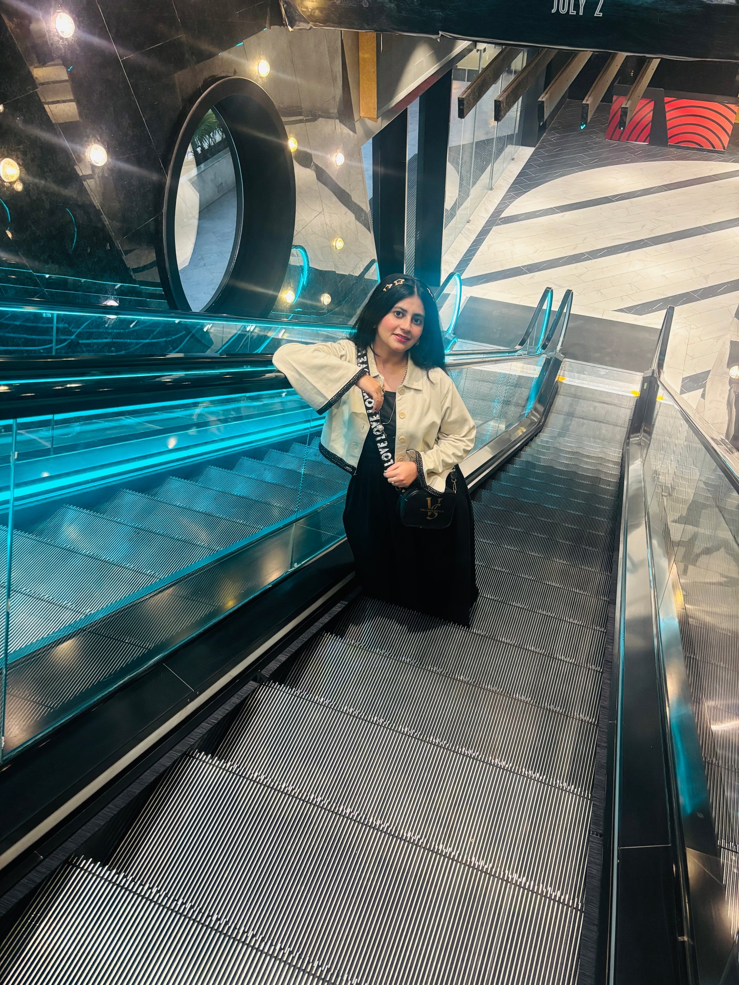 Black Skirt With Beige Coat