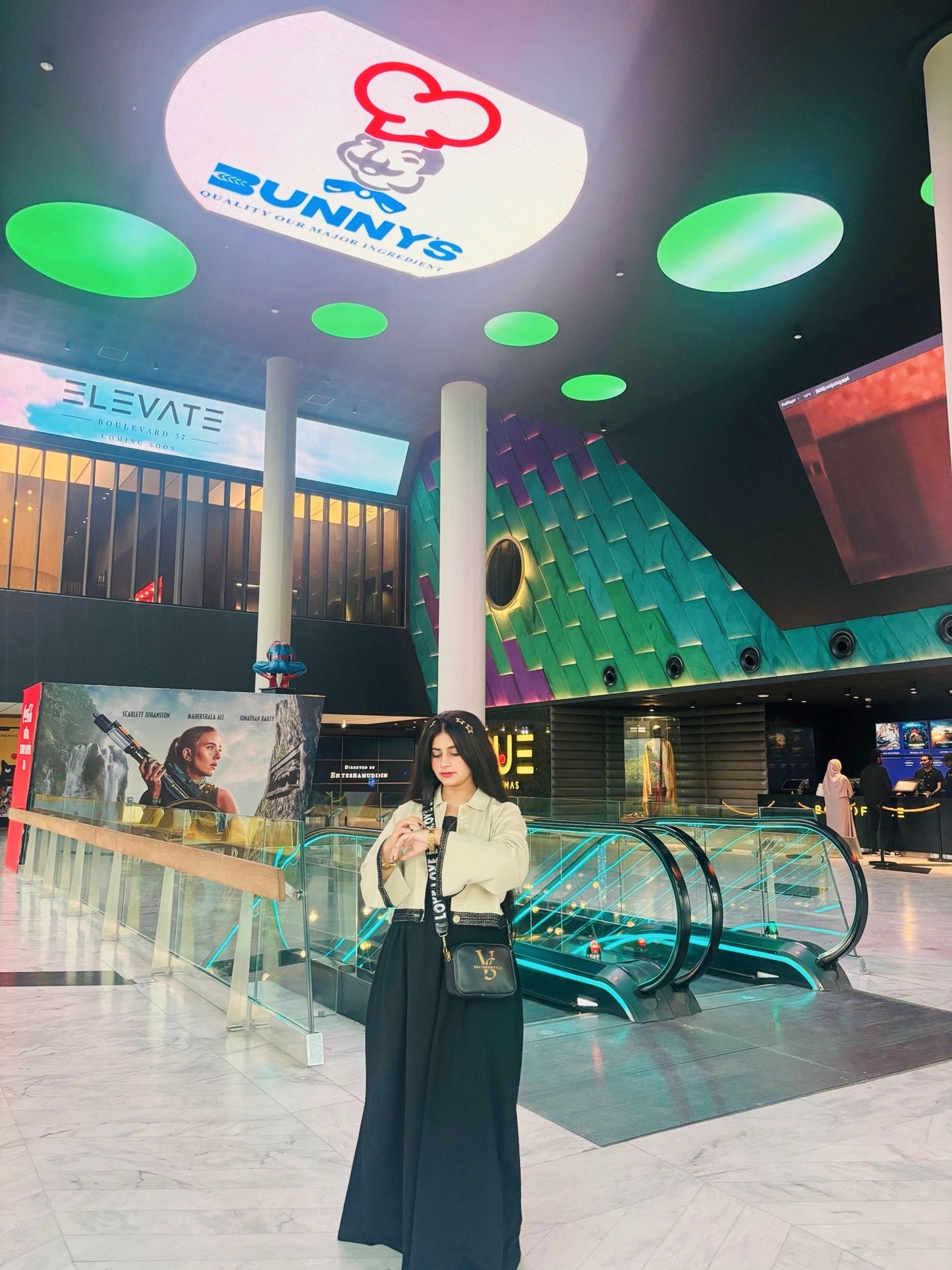 Black Skirt With Beige Coat