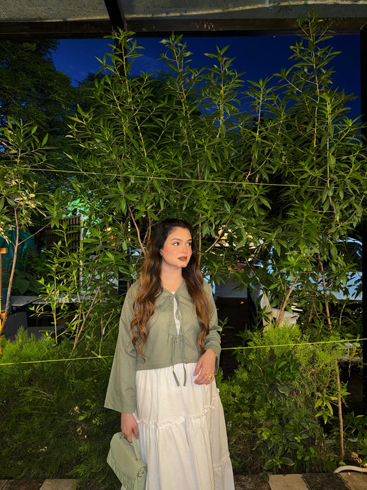 Mint Green Top White 3 Tired Skirt