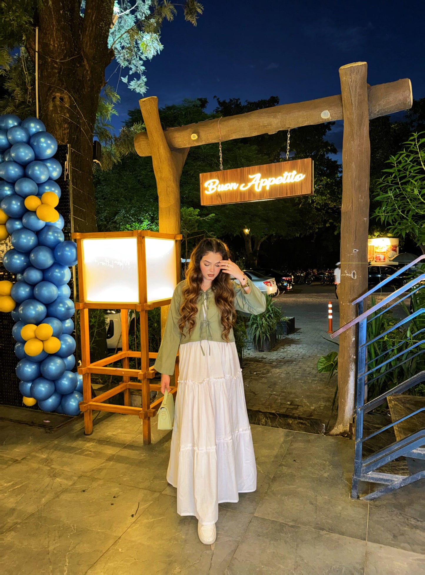 Mint Green Top White 3 Tired Skirt