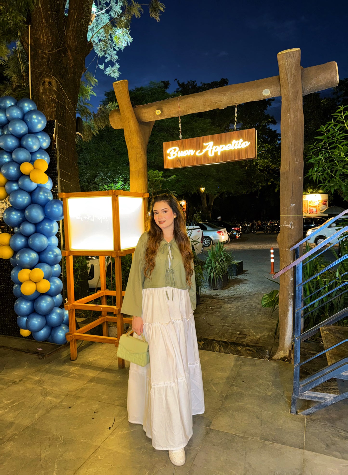 Mint Green Top White 3 Tired Skirt