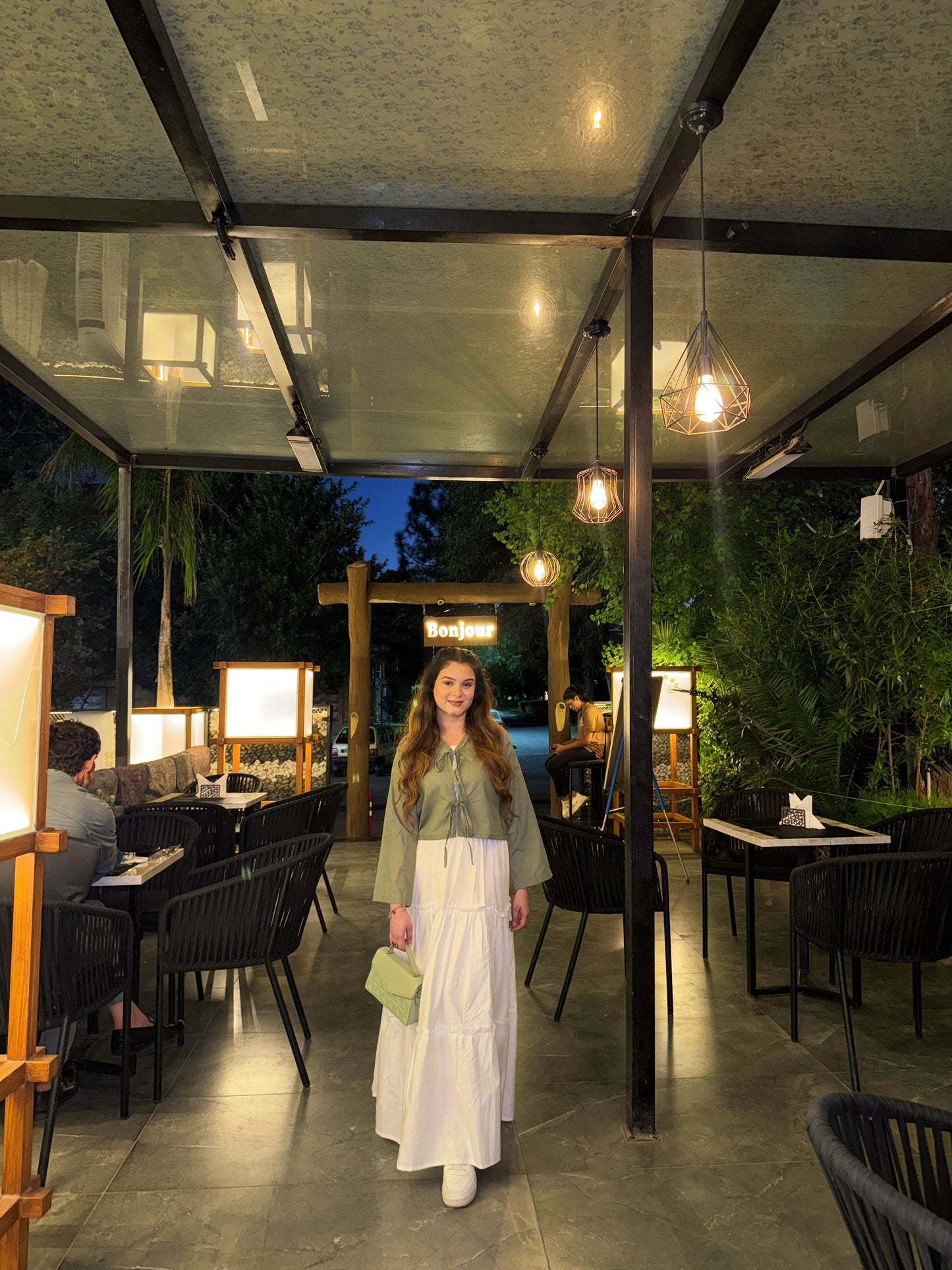 Mint Green Top White 3 Tired Skirt