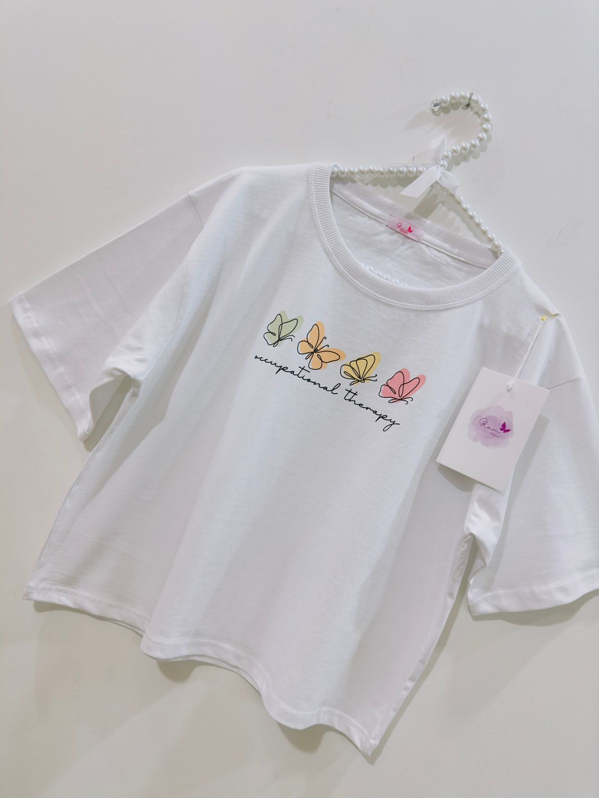 Butterfly White Baggy T-Shirt