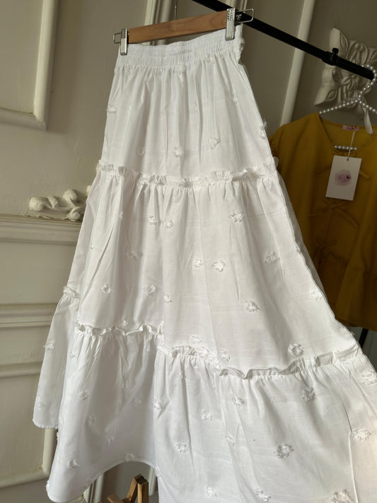 White 3 Tiered Skirt