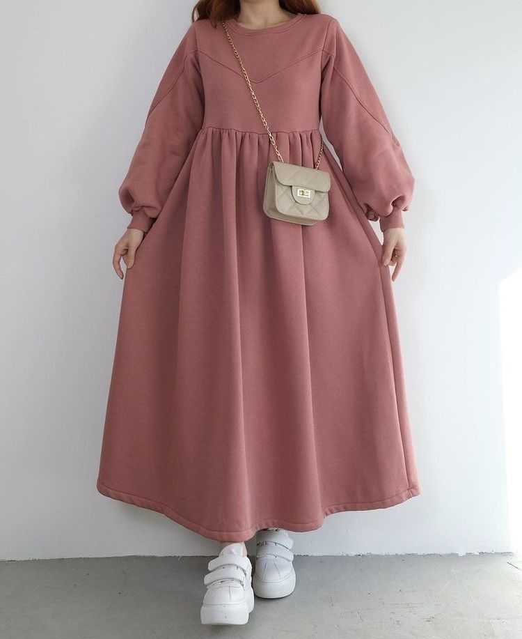 Winter Rose Pink Long Frock