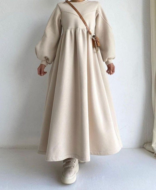 Winter Off-White Long Frock