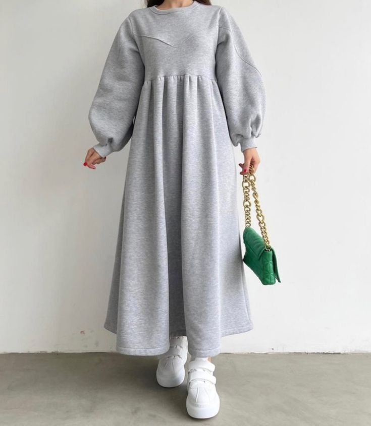 Winter Grey Long Frock