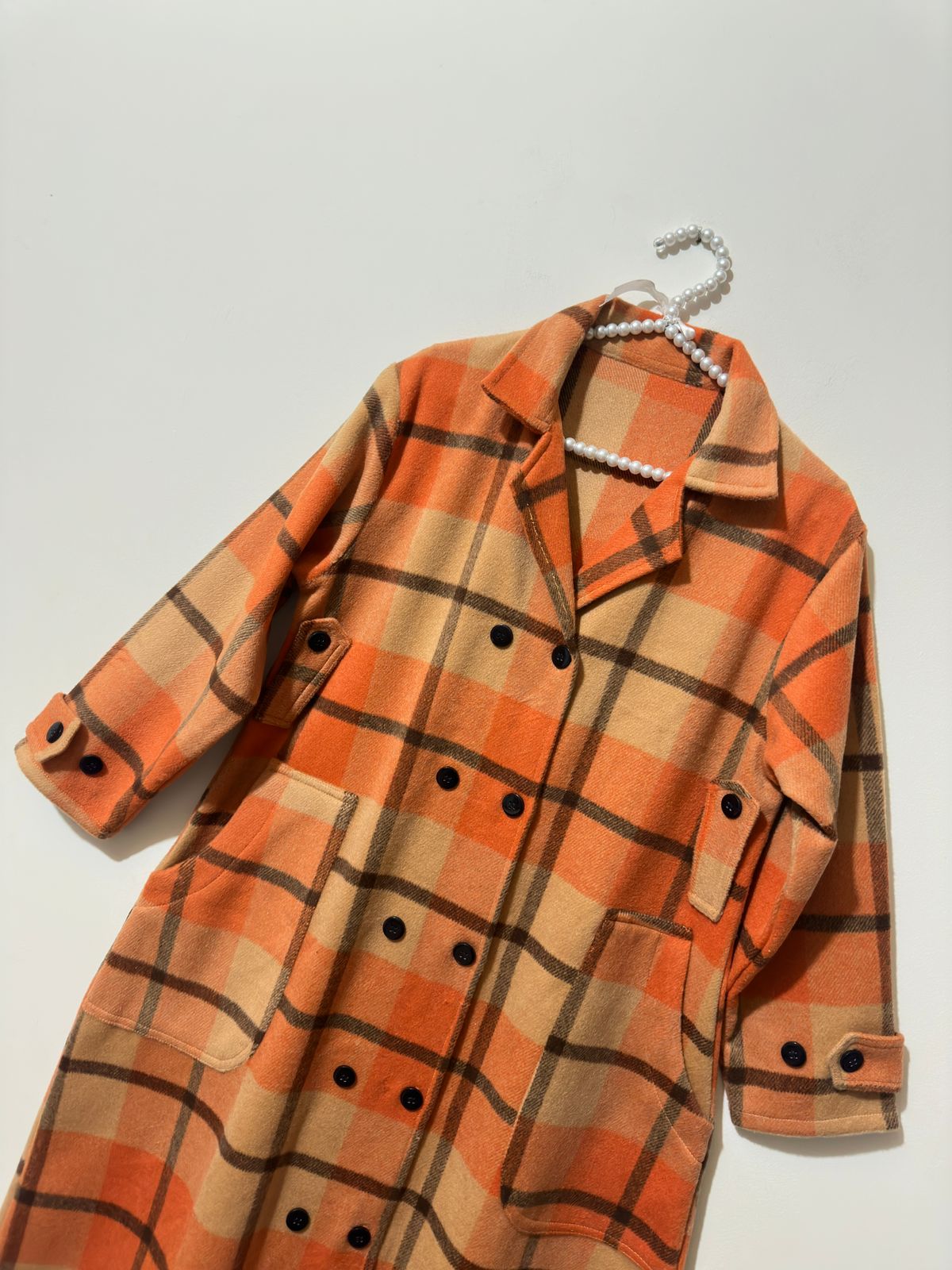 Orangi Cheked Long Coat