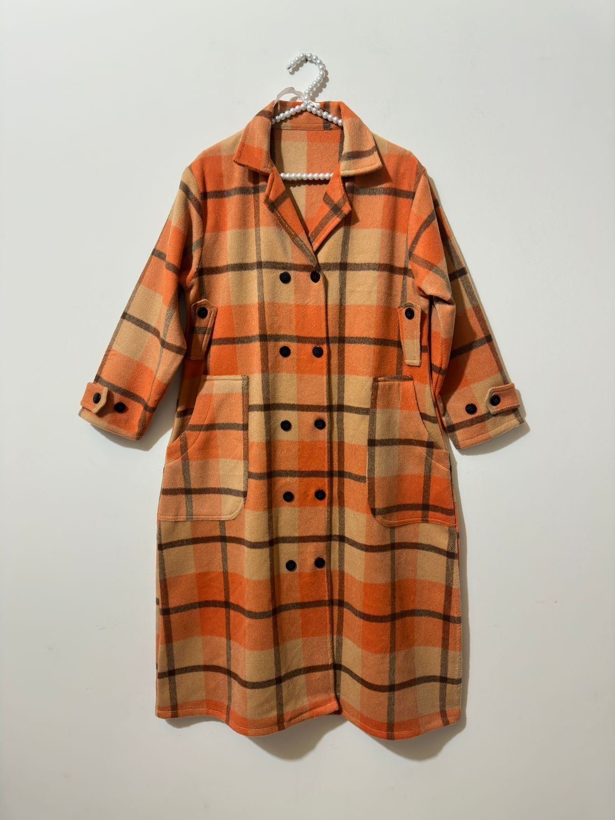 Orangi Cheked Long Coat