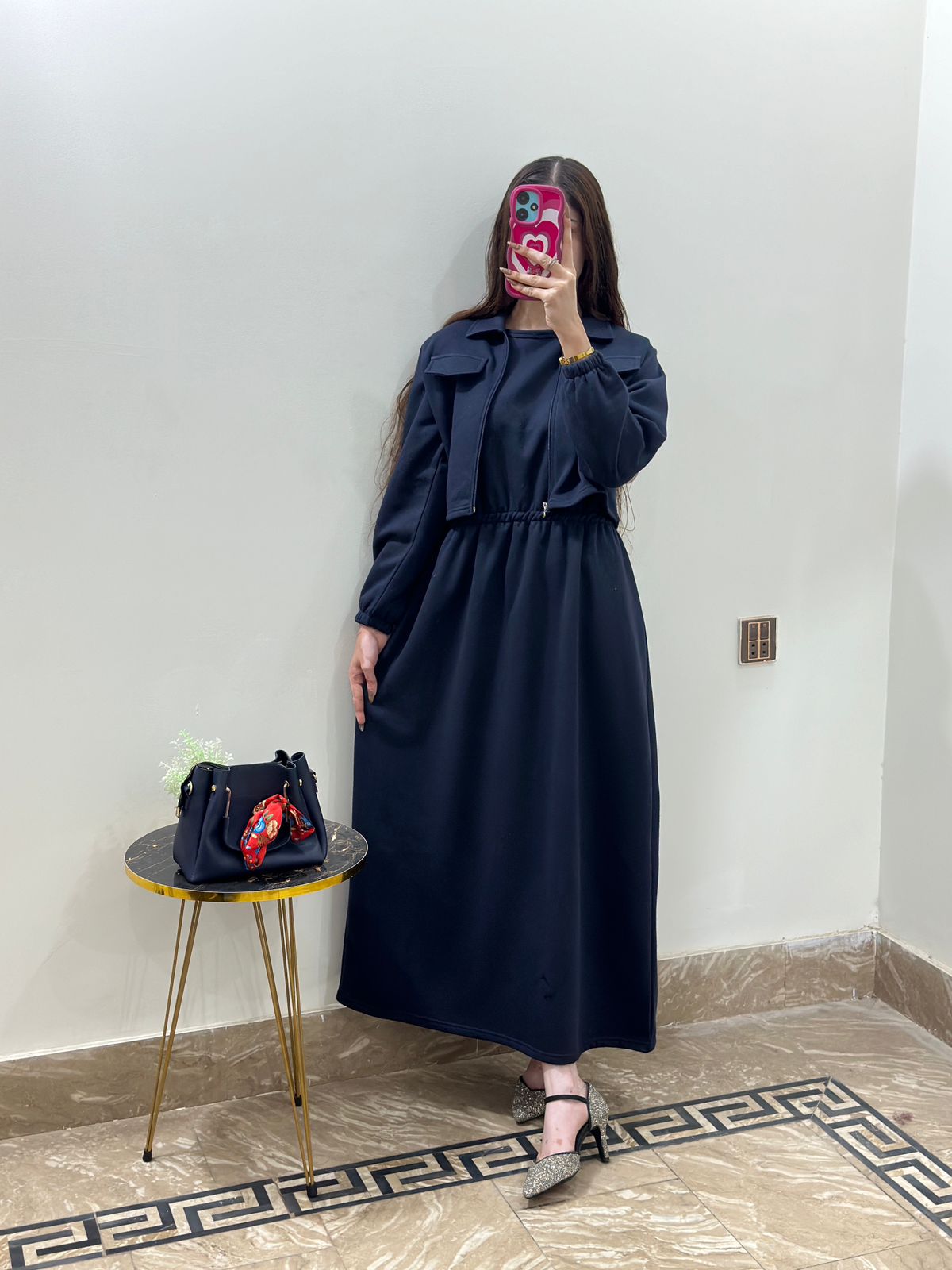 Navy Blue Maxi With Jacket