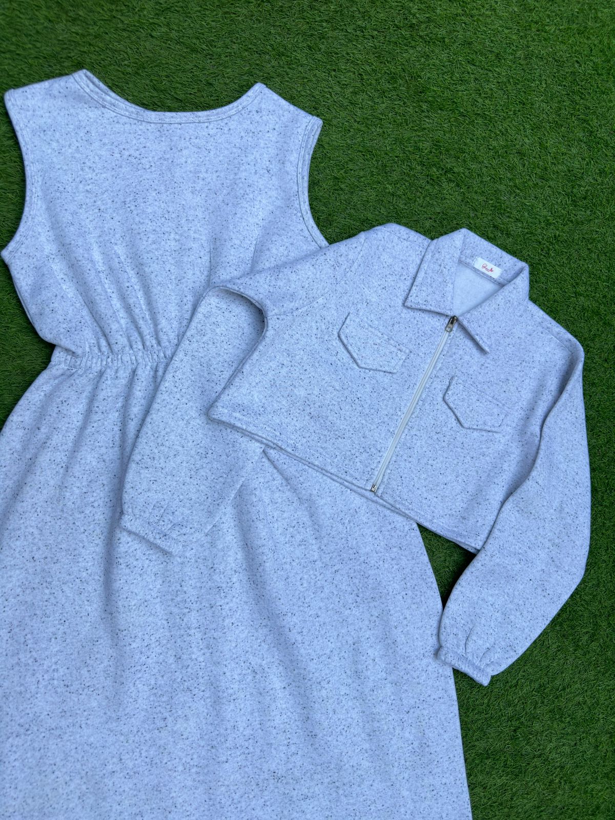 White Print Frock With Jacket