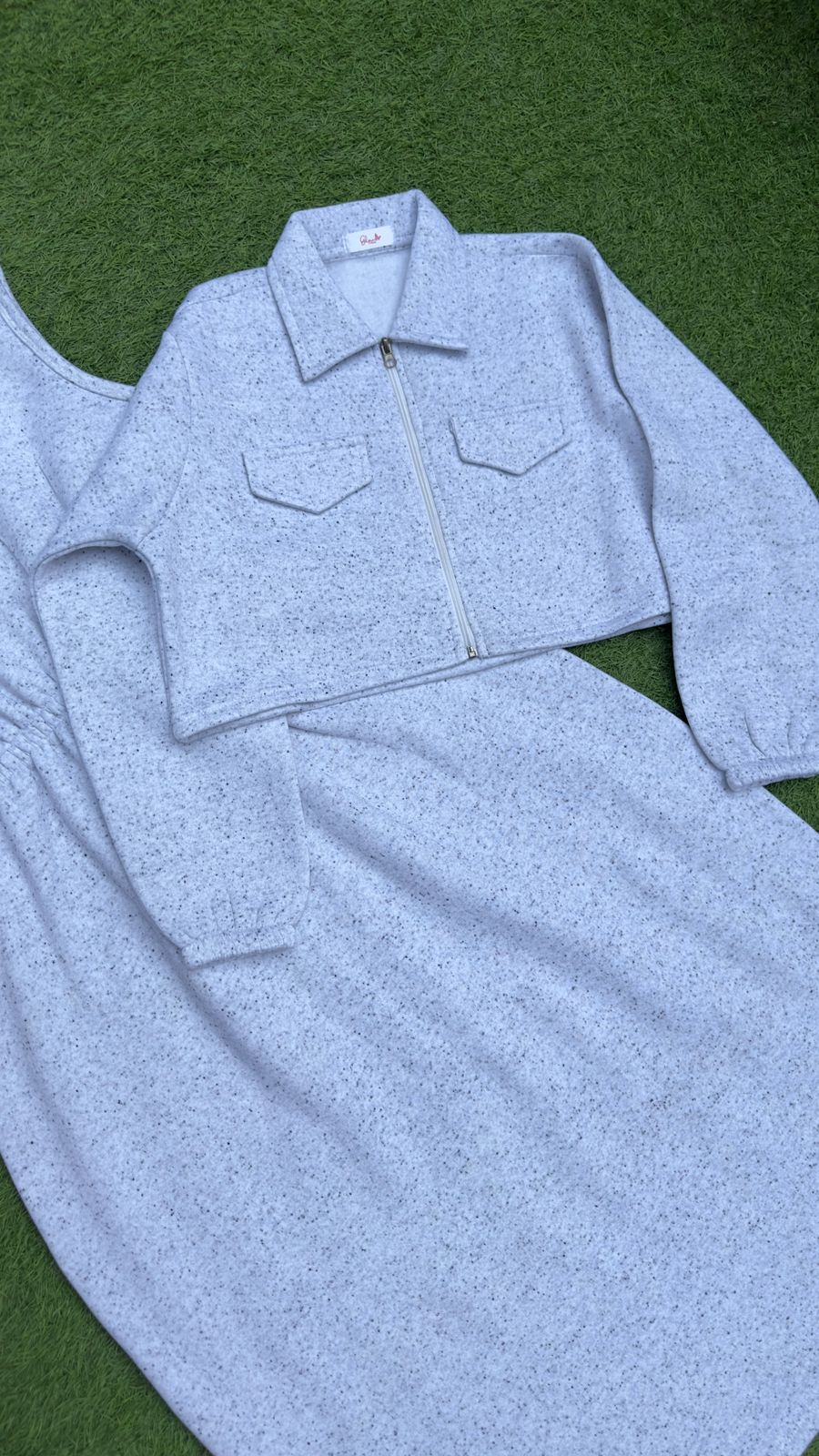 White Print Frock With Jacket