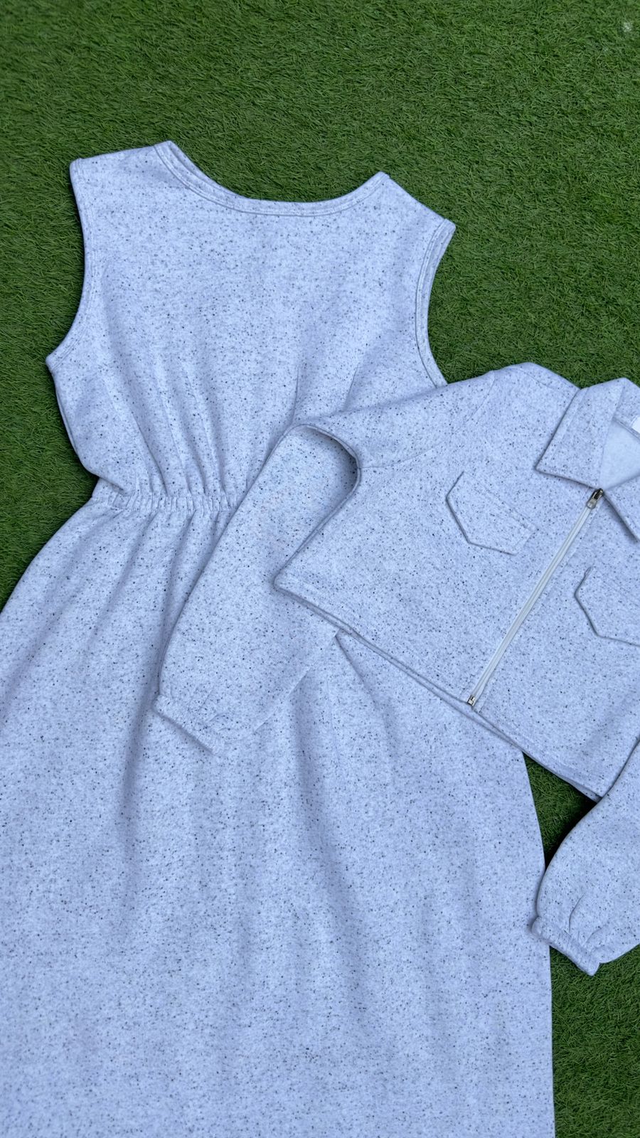 White Print Frock With Jacket