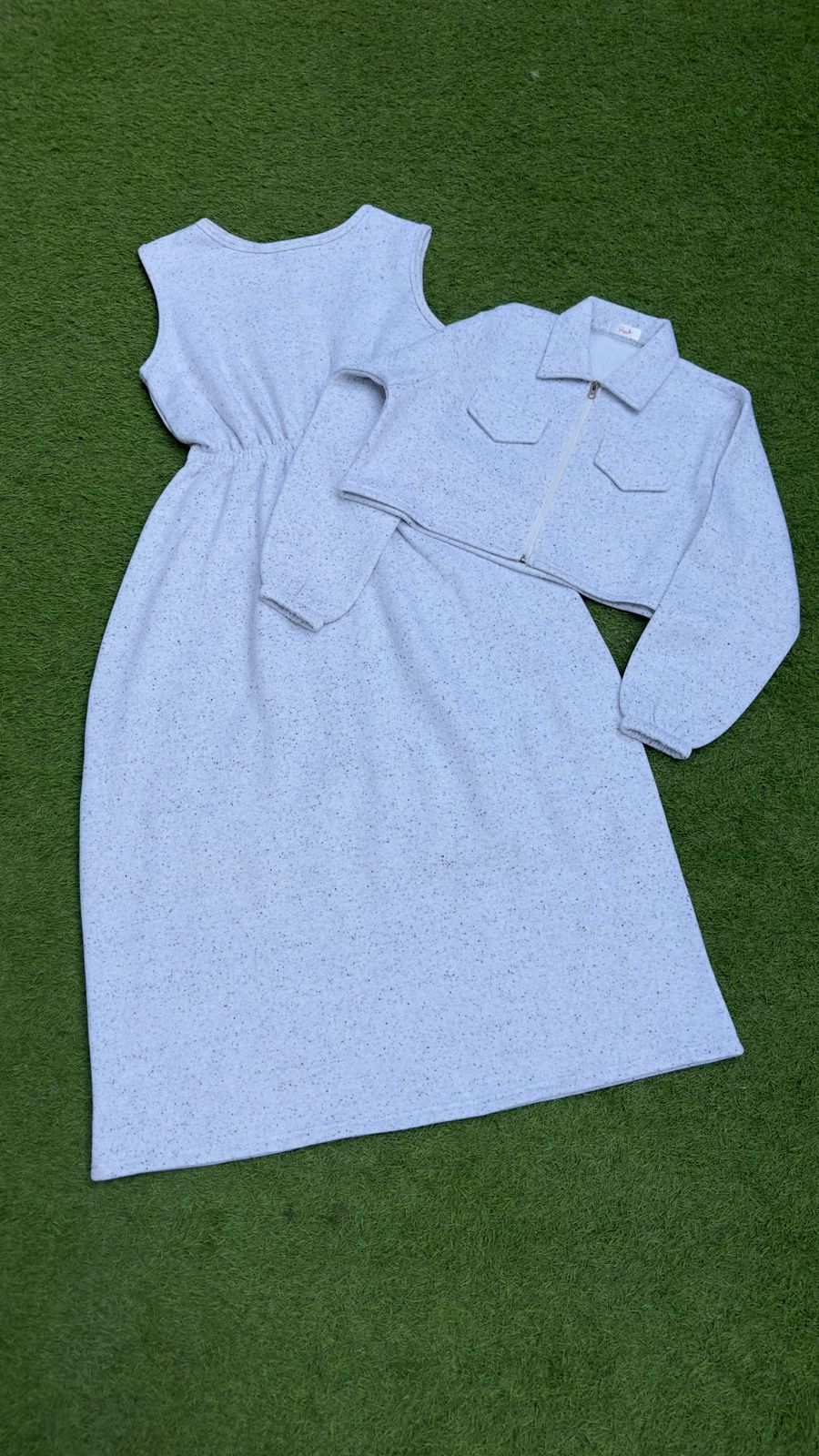 White Print Frock With Jacket