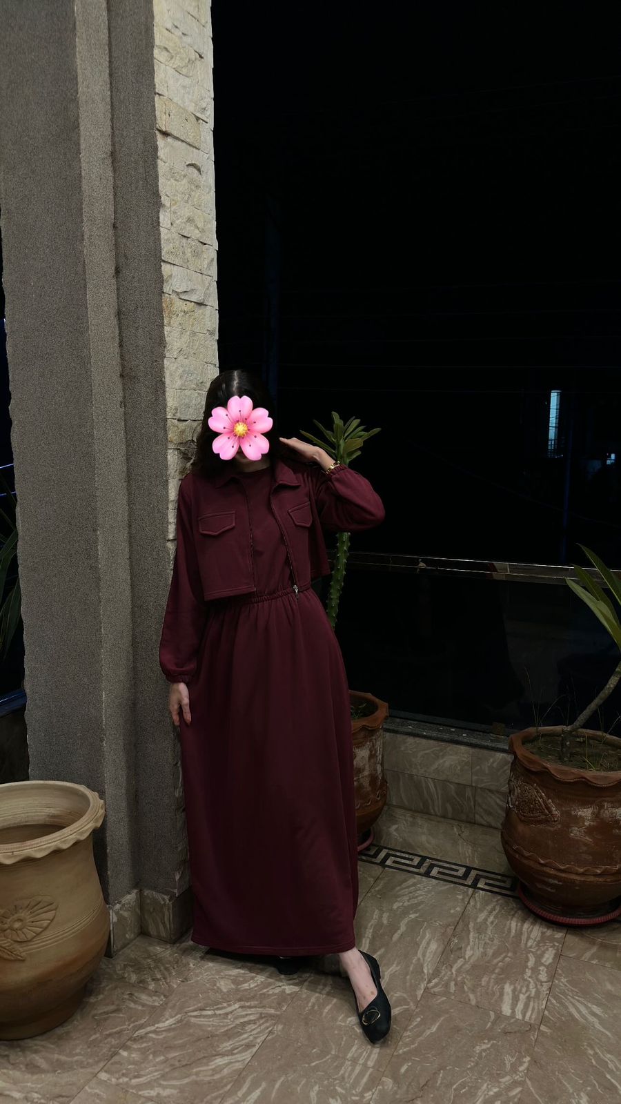 Maroon Frock & Jacket