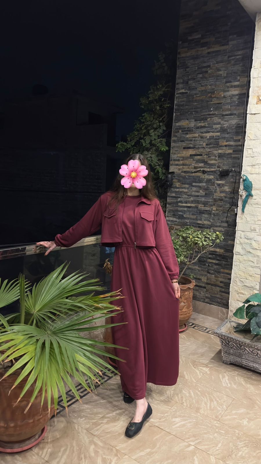 Maroon Frock & Jacket