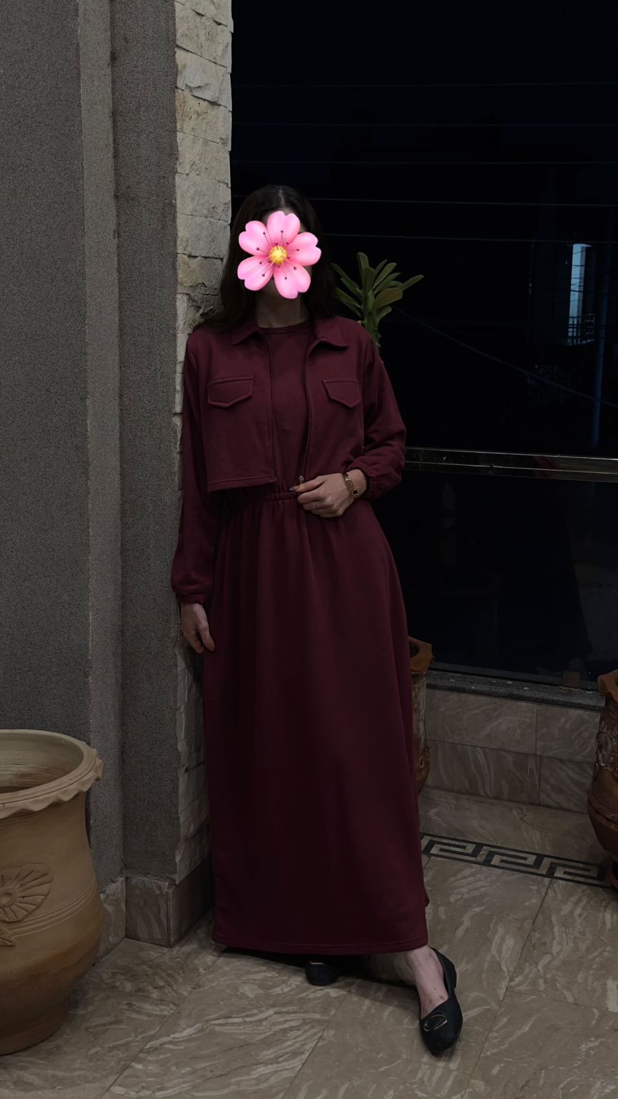 Maroon Frock & Jacket