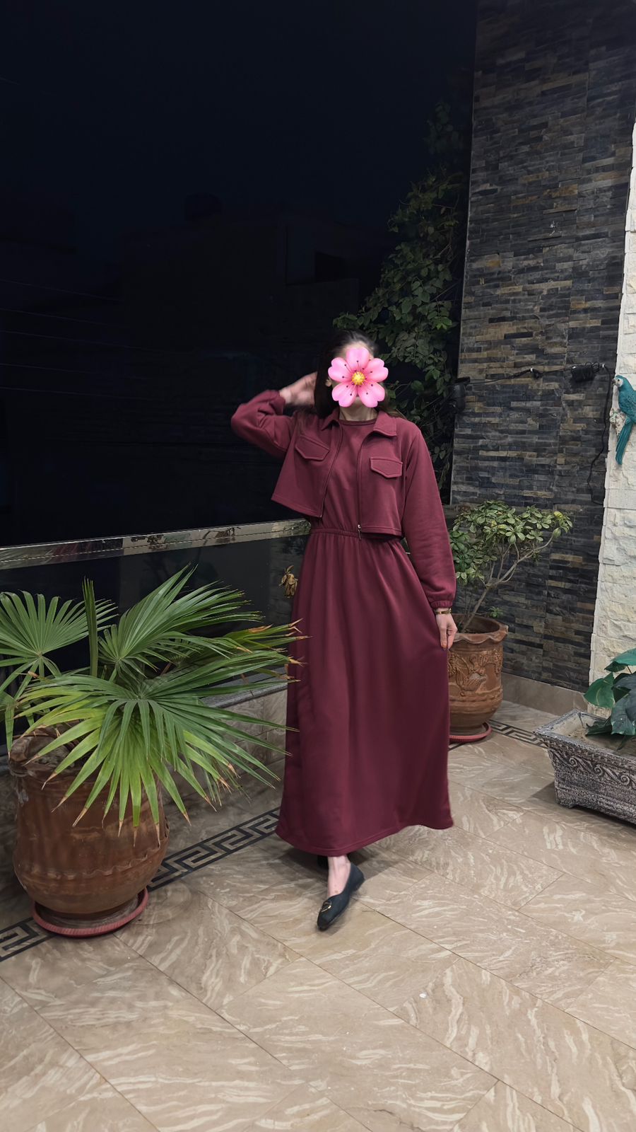 Maroon Frock & Jacket