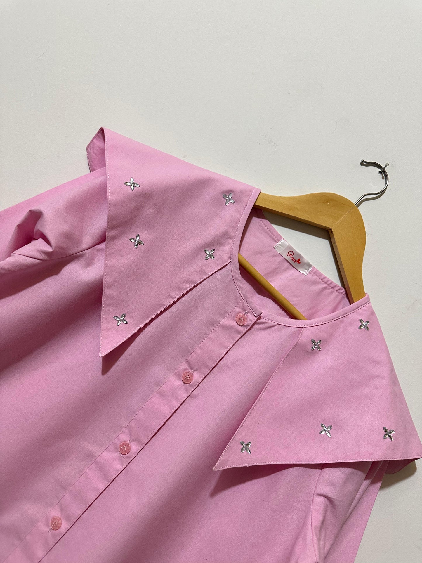 Pink Top with Ruffled Cuffs