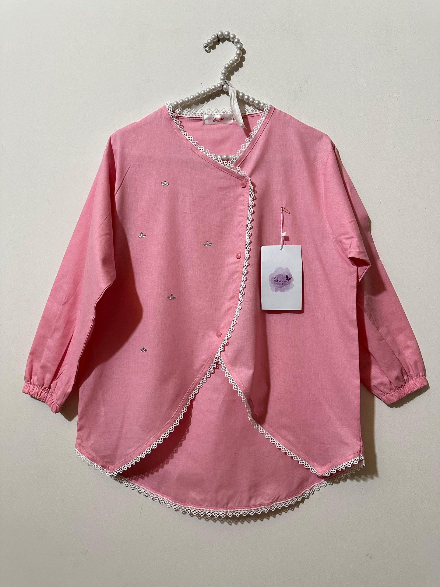 Summer Pink Tulip Top & White Skirt