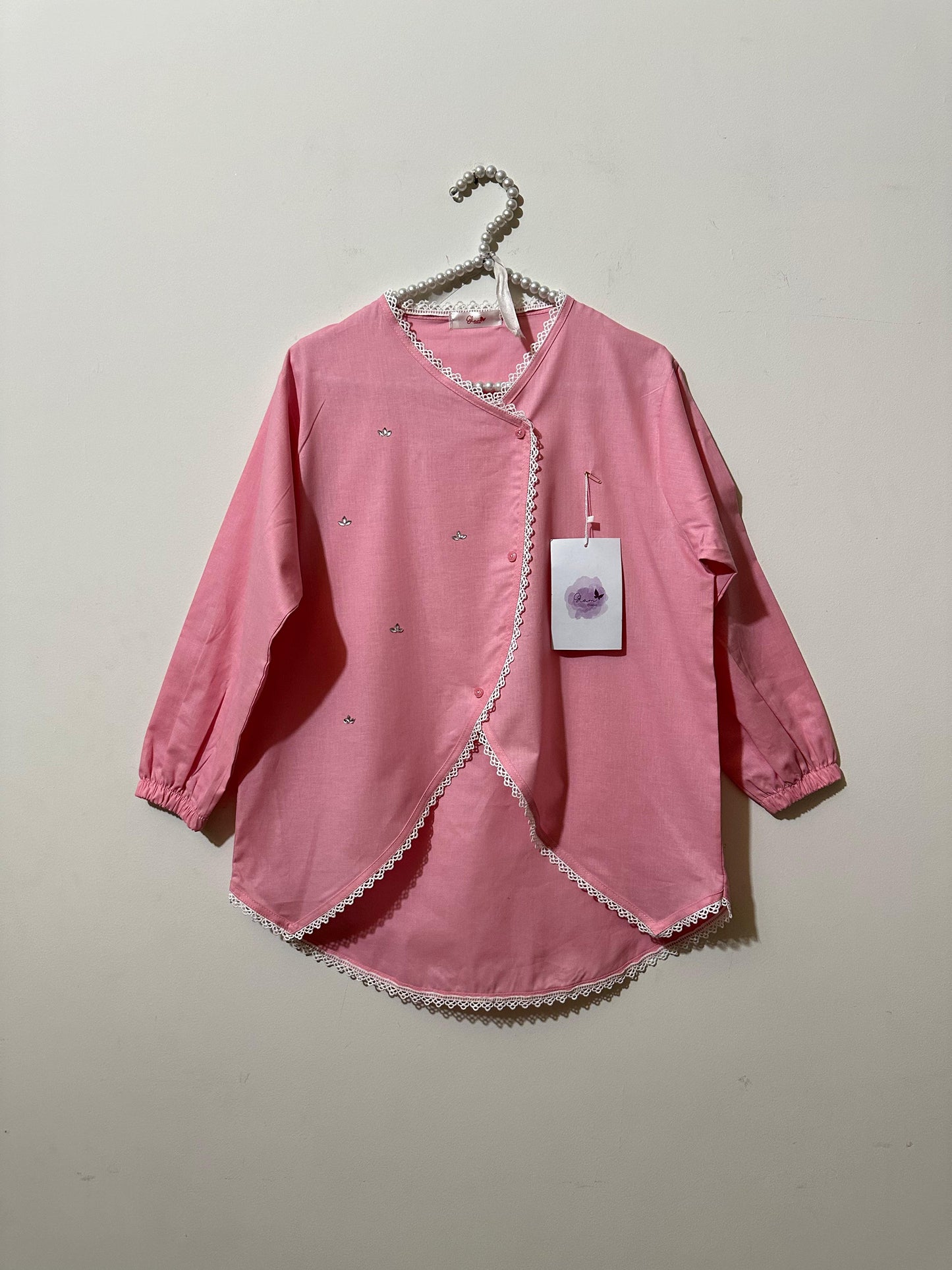 Summer Pink Tulip Top & White Skirt
