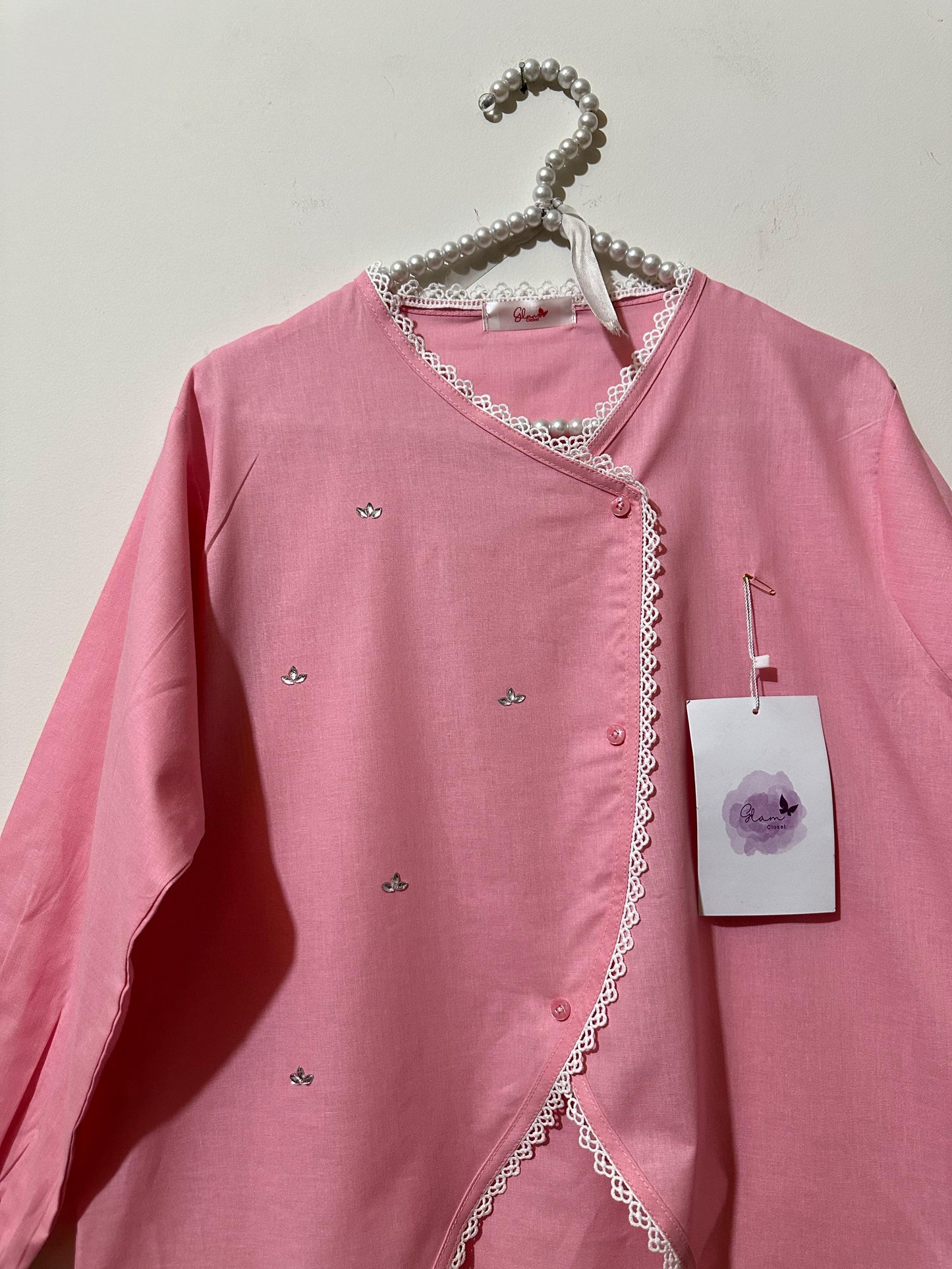 Summer Pink Tulip Top & White Skirt