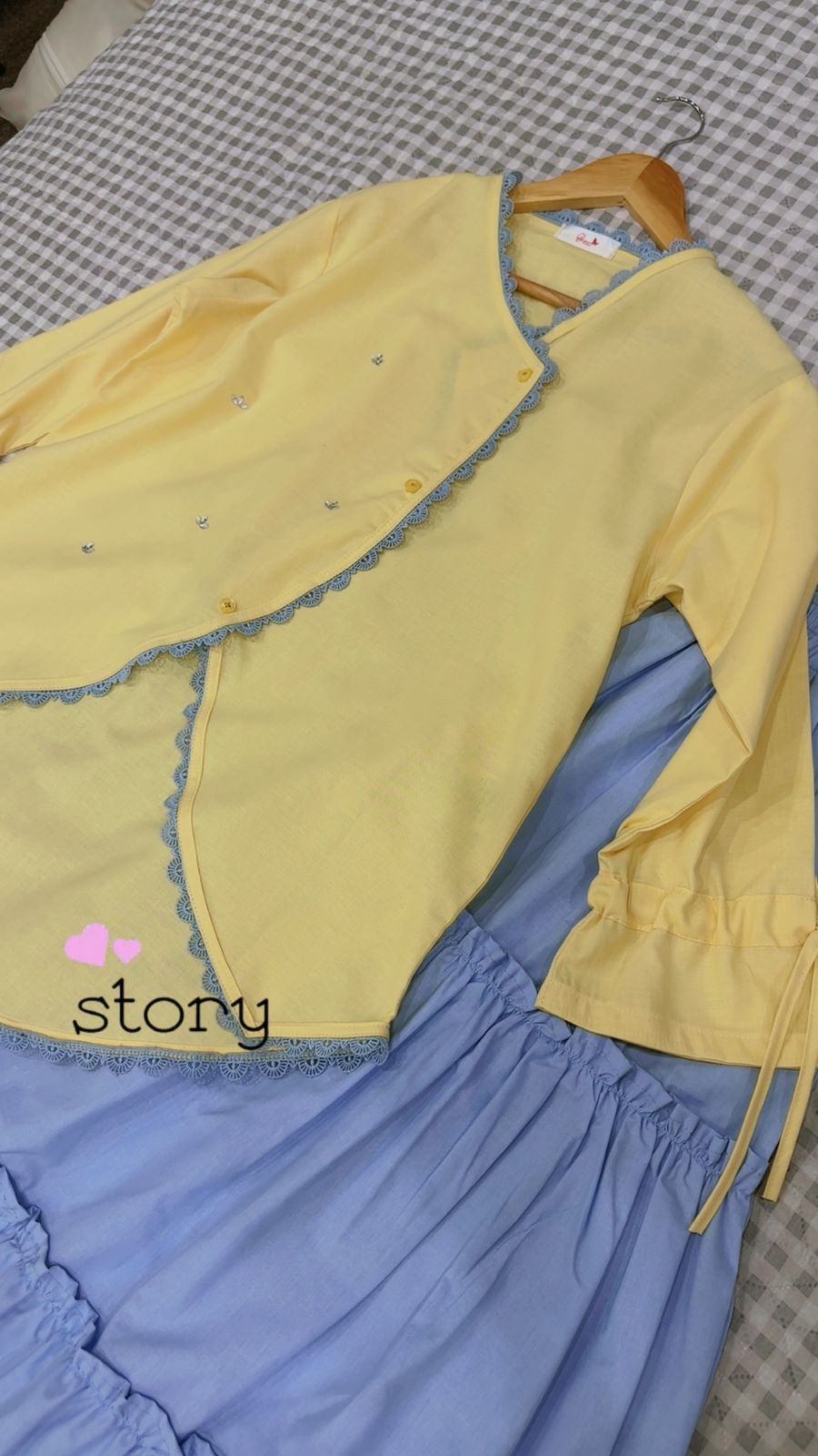 Summer Butter Yellow Tulip Top & Sky Skirt