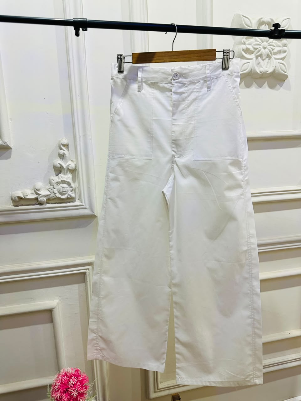 White Wide Leg Pants