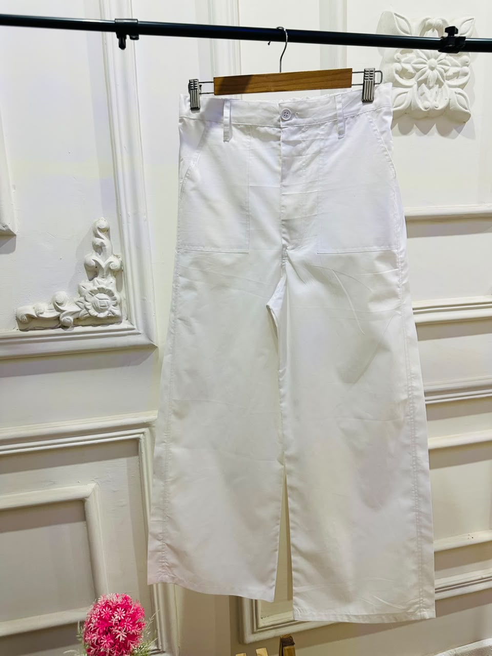 White Wide Leg Pants