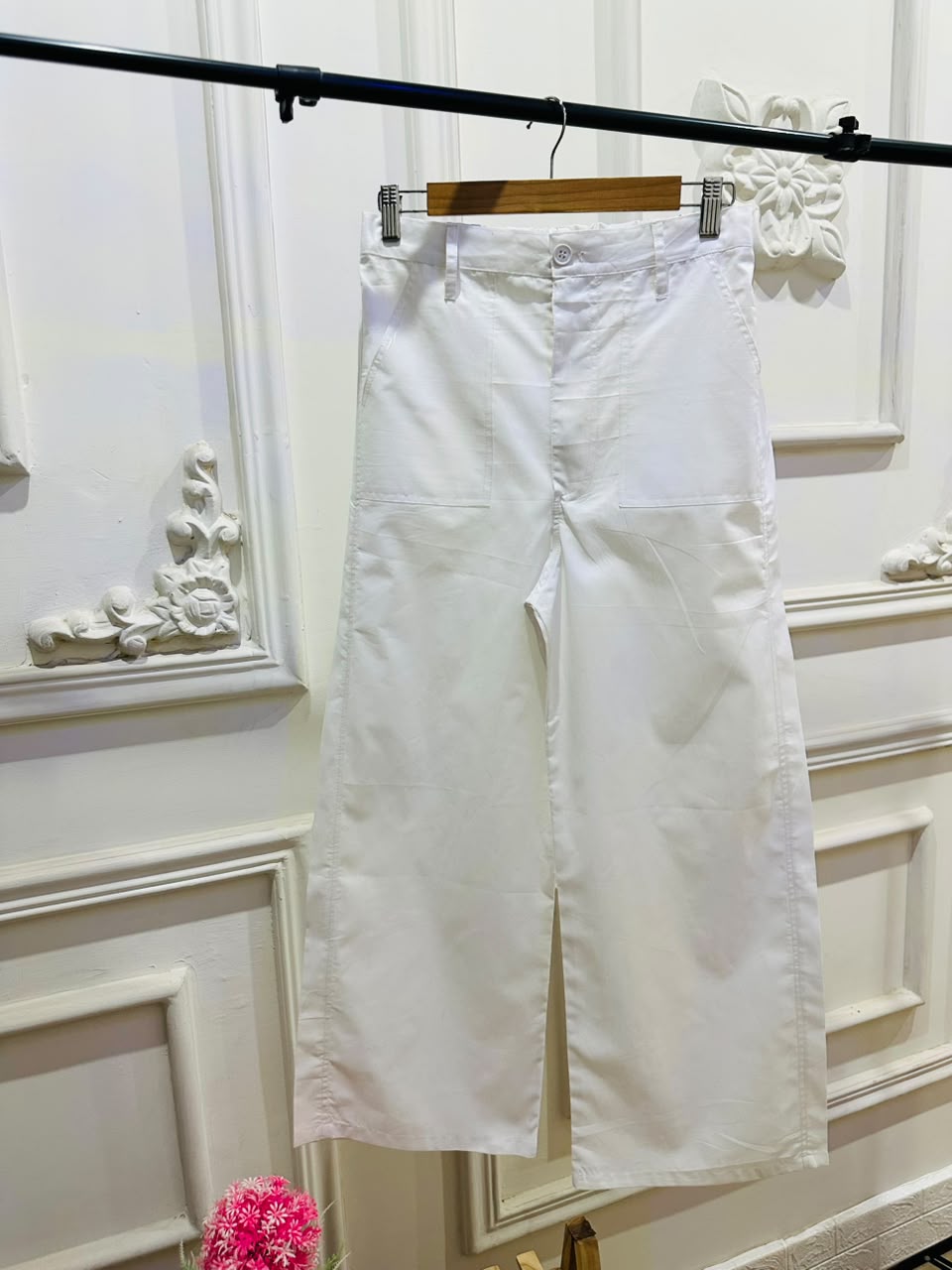 White Wide Leg Pants