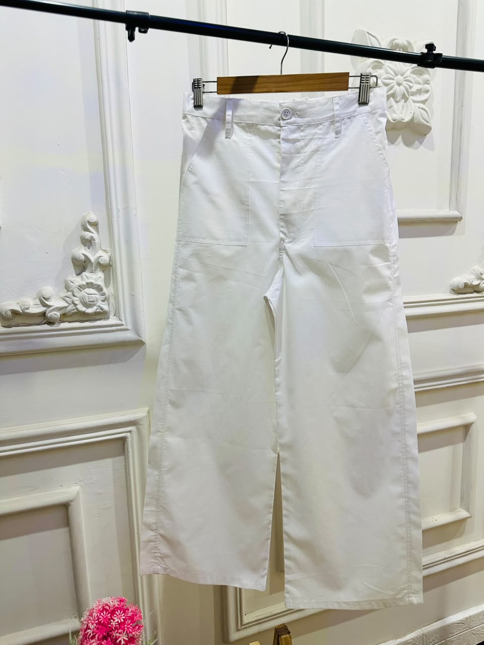 White Wide Leg Pants