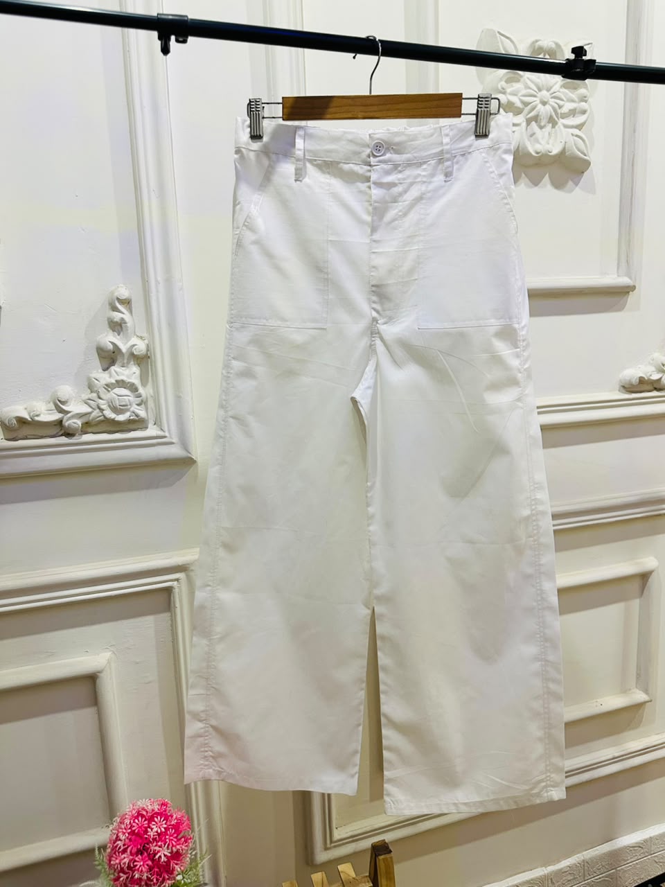 White Wide Leg Pants