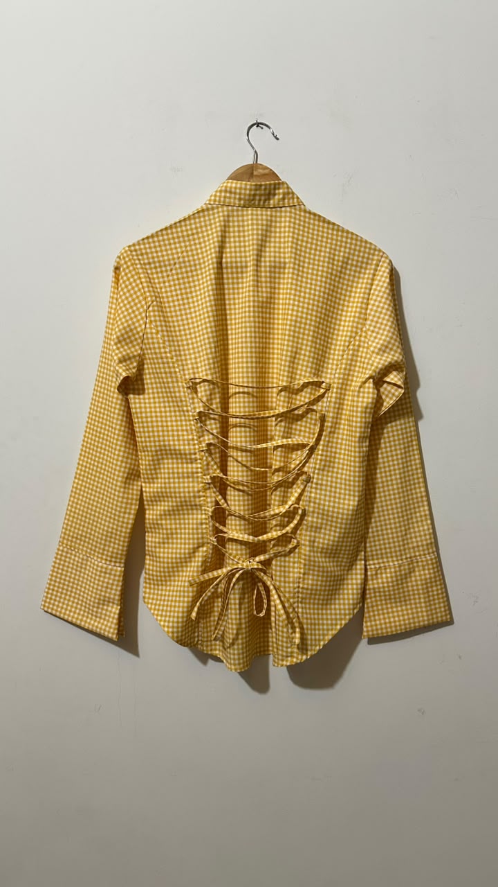 Summer Corset Yellow Checked Shirt