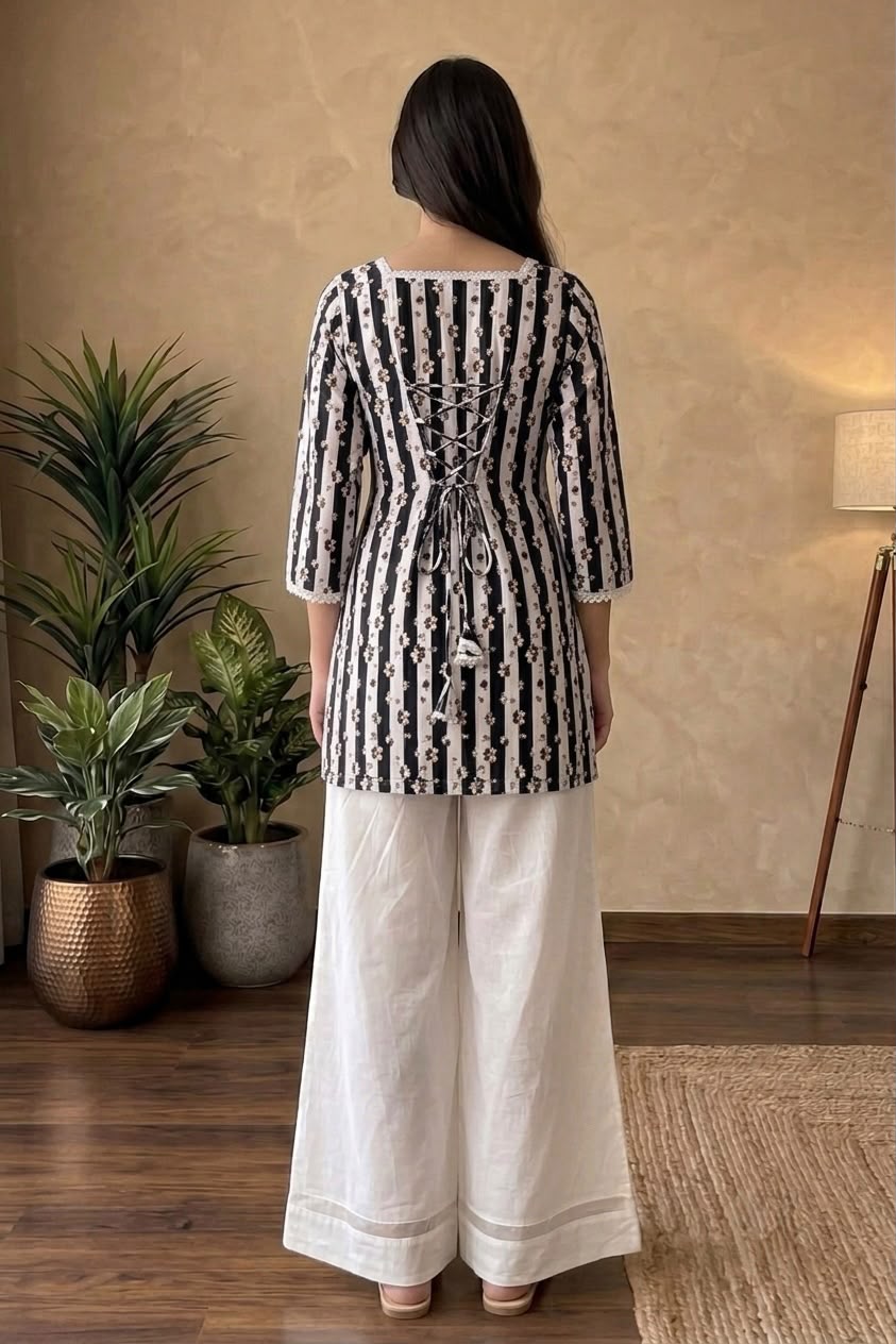 Mid night Flora Co-ord Set