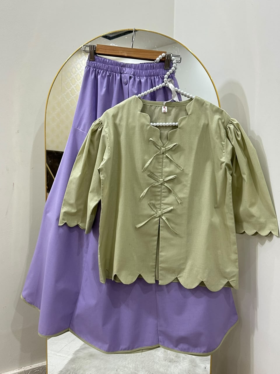 The Matcha And Lilac Skirt Set